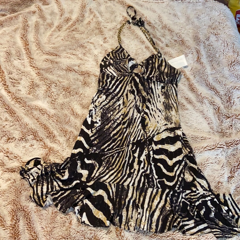 GUESS Animal print halter dress
